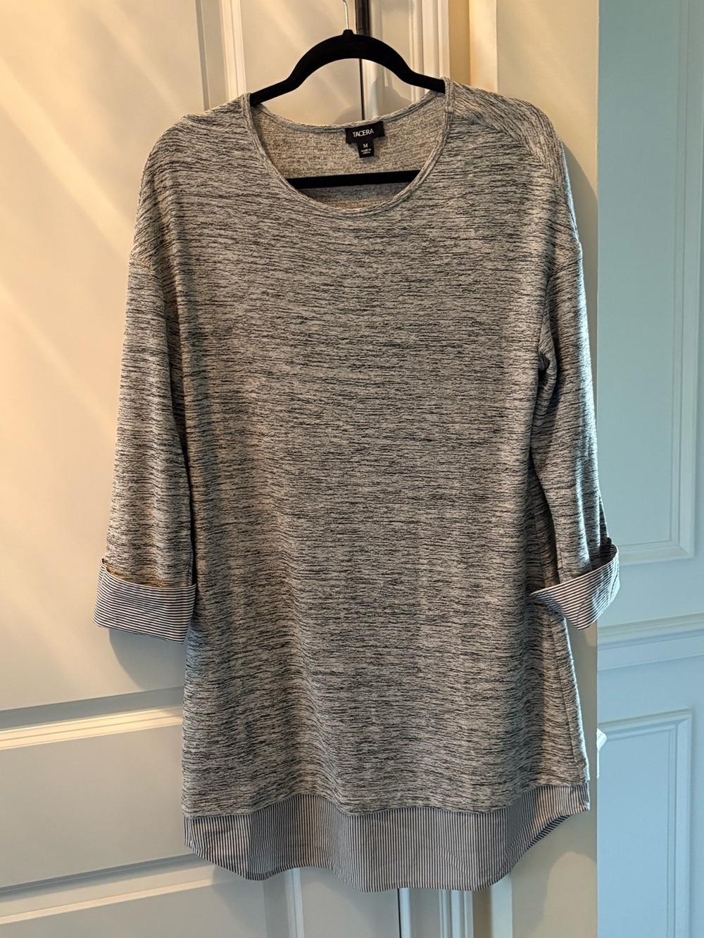Tacera Heather Gray Layered Tunic Top